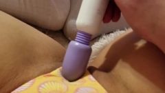 Solo Play W/Pussy Video Sextoy And Oil Rub On Shaved Pussy MUSIC