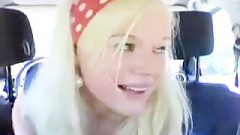 Cute Scandinavian Amateur Teen Masturbates In A Car