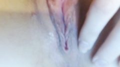 Close Up Creamy Tight Pussy, Hidden From Parents Waiting For Your Cock