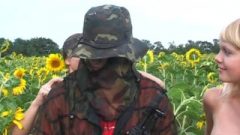 Russian Girl Field Of Sunflowers