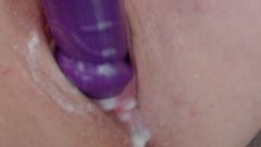 Shaved Twat Receives Sticky Up Close